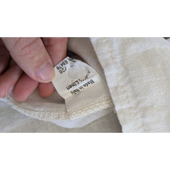 Terzo Millennio Womens Linen Tunic Top Medium Lagenlook Button Back Natural - Picture 6 of 9